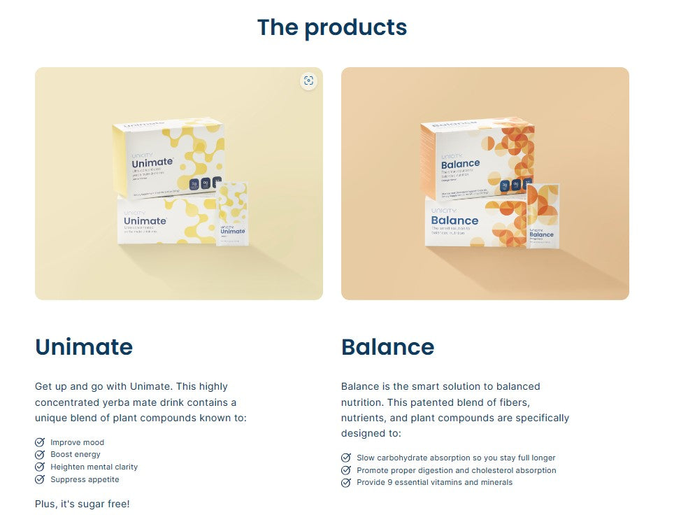 Unicity Drink - Unimate and Balance