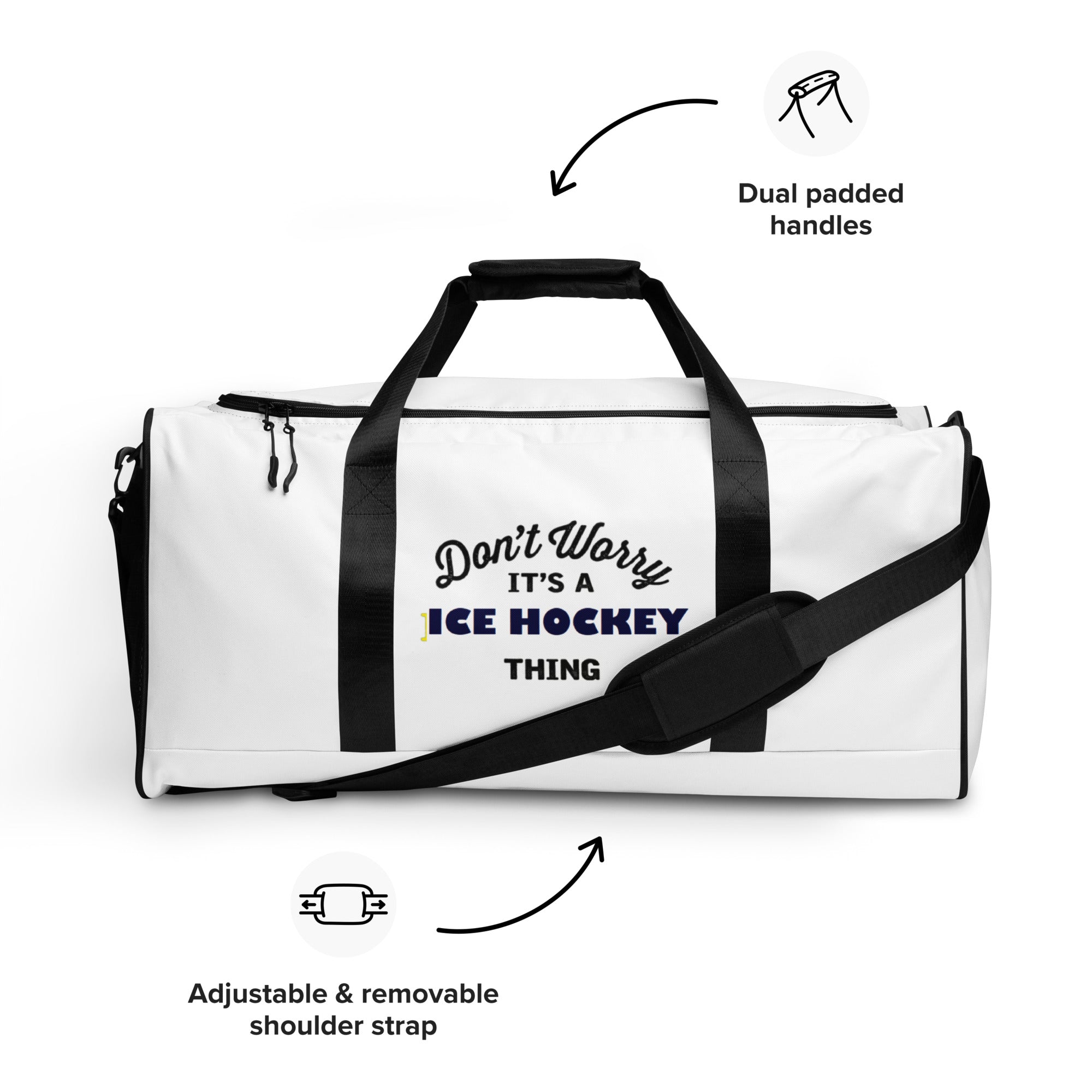 Graphic Print Duffle bag Gift for Ice Hockey Lovers