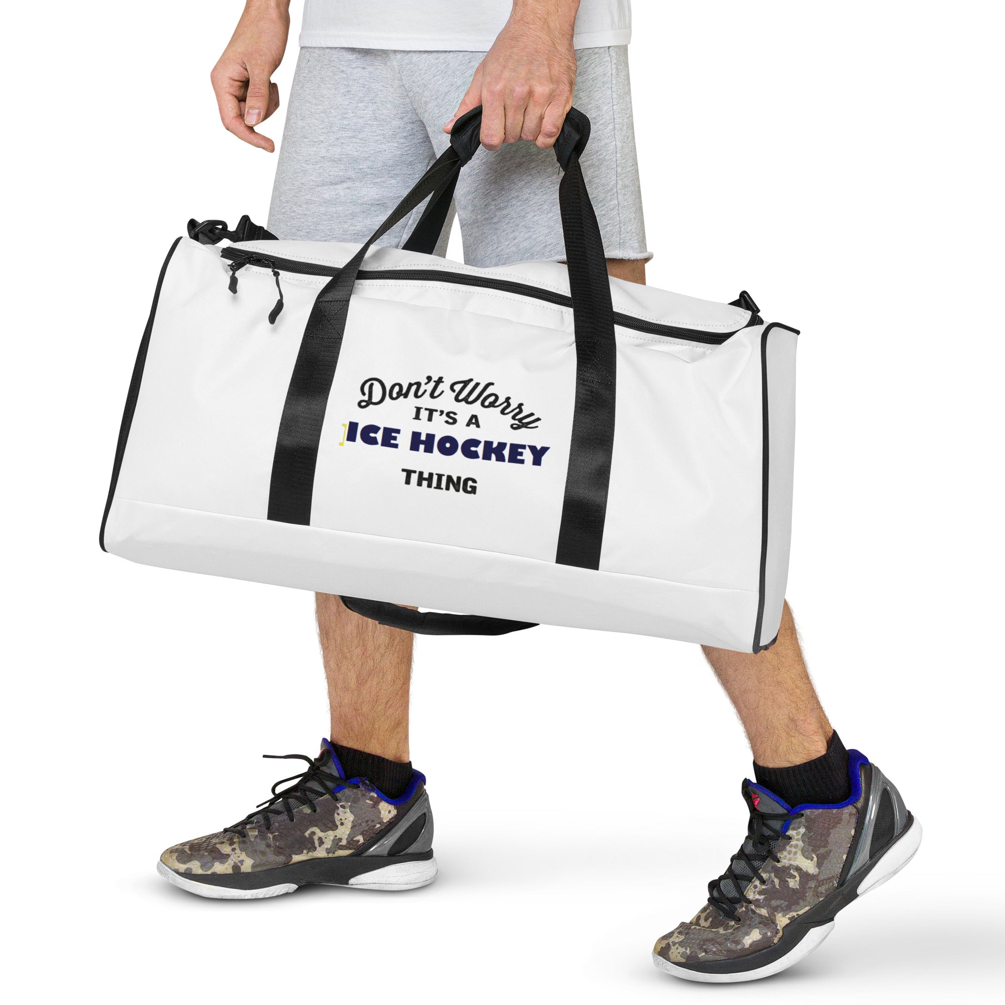 Graphic Print Duffle bag Gift for Ice Hockey Lovers
