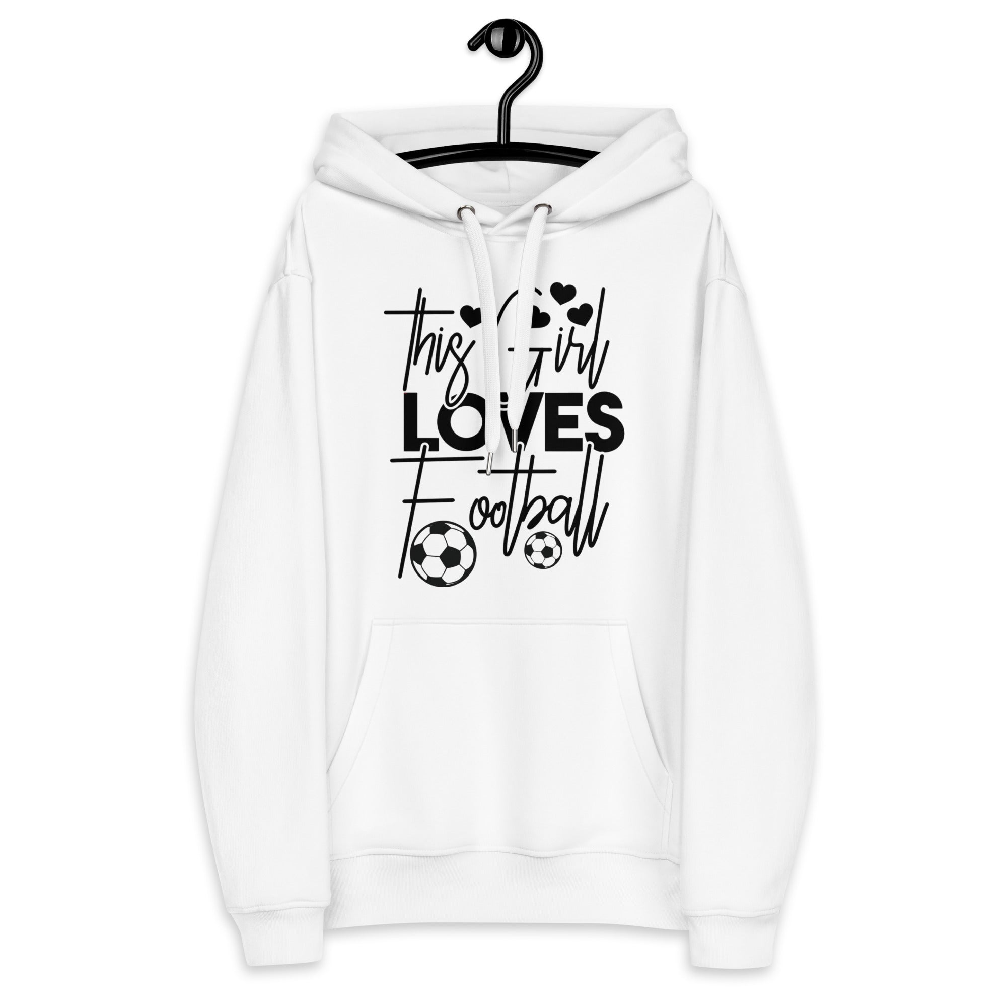 This Girl Love footBall Graphic Print Hoodie for Football Lover Women