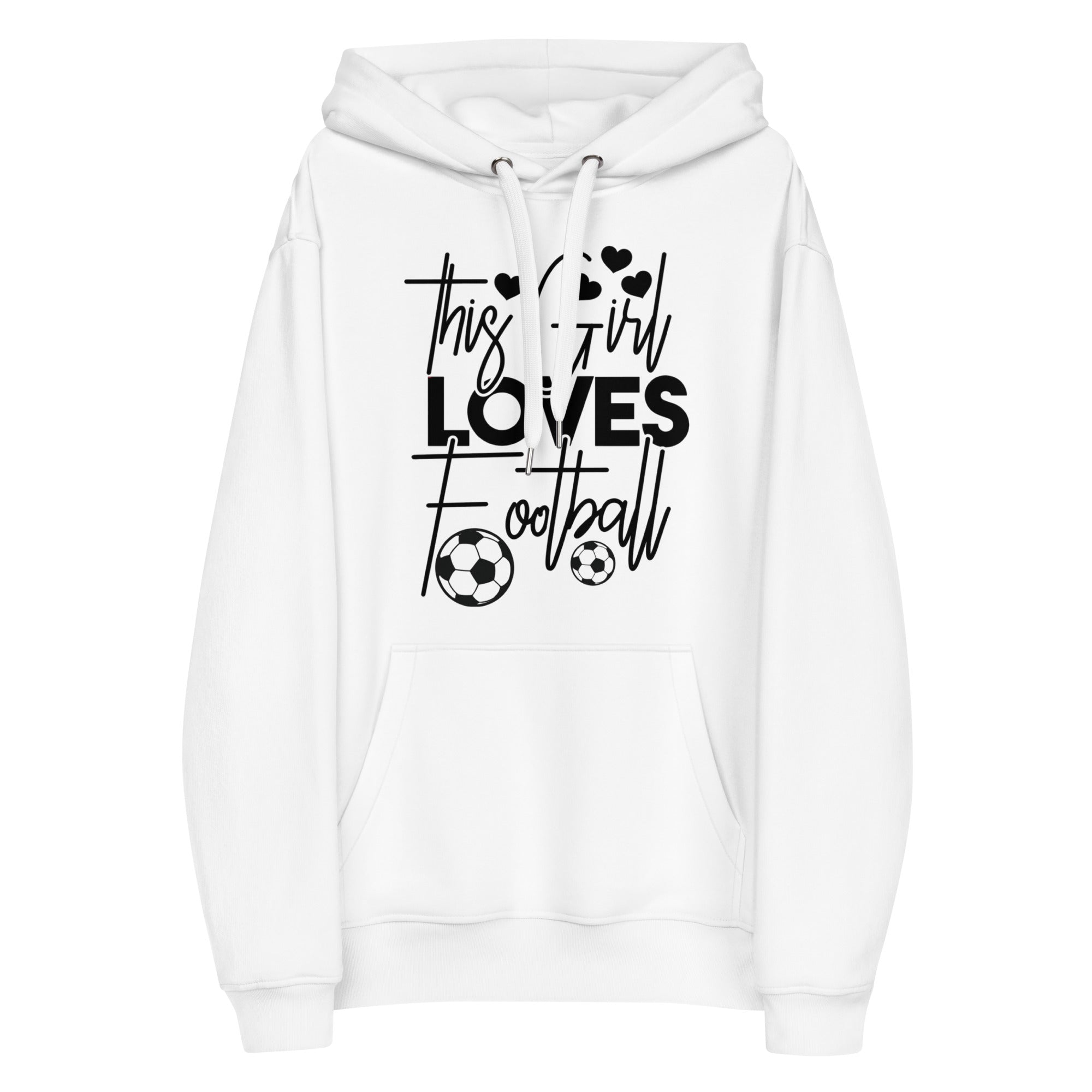 This Girl Love footBall Graphic Print Hoodie for Football Lover Women