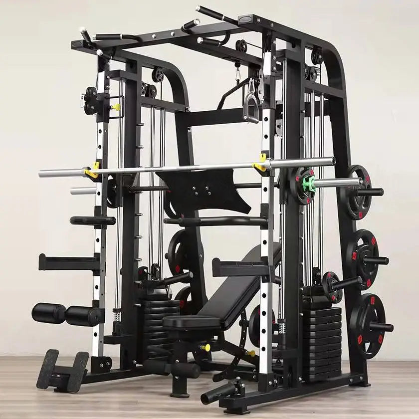 Smith Machine Cage - Multi-Function Station, Strength Training Equipment, Exercise Machine Rack for GYM