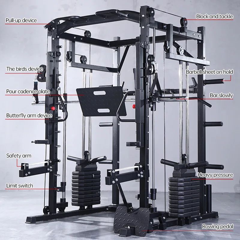 Multifunctional Smith Machine with 100kg Counterweight