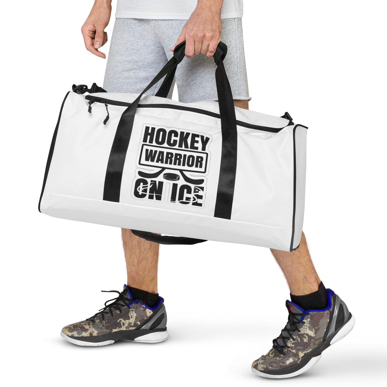 Grapgic Print Duffle bag Gift for Ice Hockey Lovers