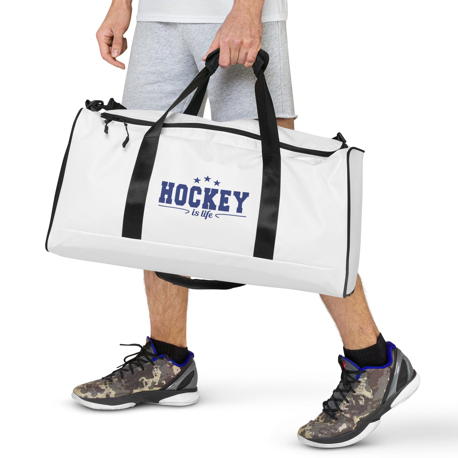 Hockey is Life graphic print Duffle bag